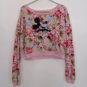 Micky Mouse Floral Crop Top